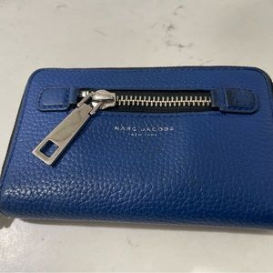 6in blue leather Marc Jacobs wallet/wristlet
